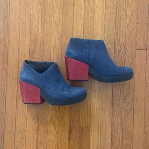 Navy and Red Camper Booties